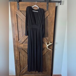 SHEIN Black Long Sleeve Maxi Dress